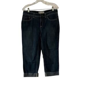 Bass Blue Denim Cropped Jeans Woman Size 8 Capris Cuffs